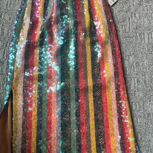 Maeve rainbow sequin midi skirt-size 2-NWT